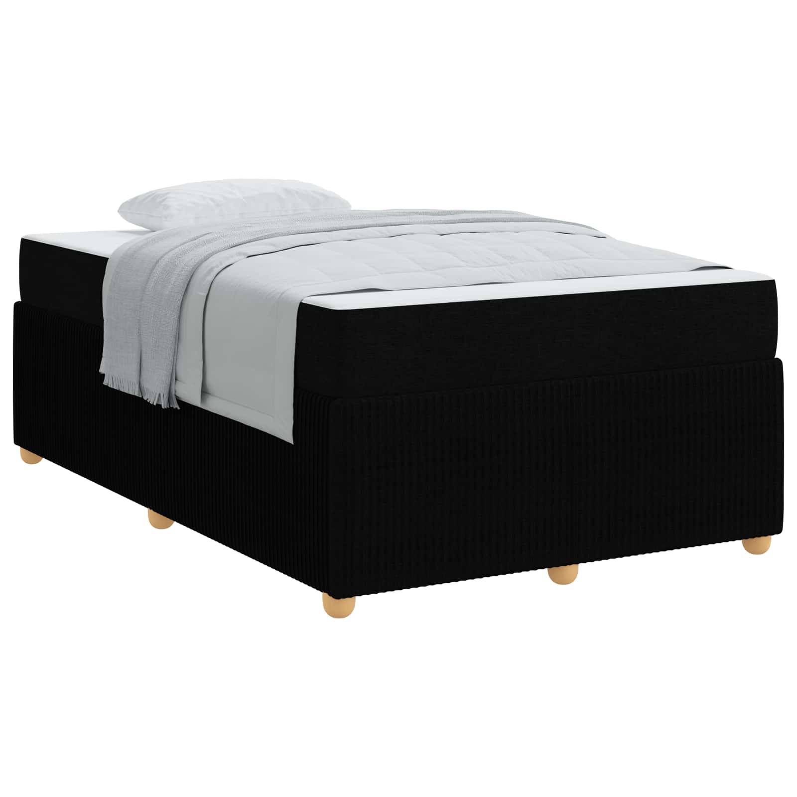 vidaXL Bettrahmen mit Matratze Schwarz 120 x 190 cm Stoff