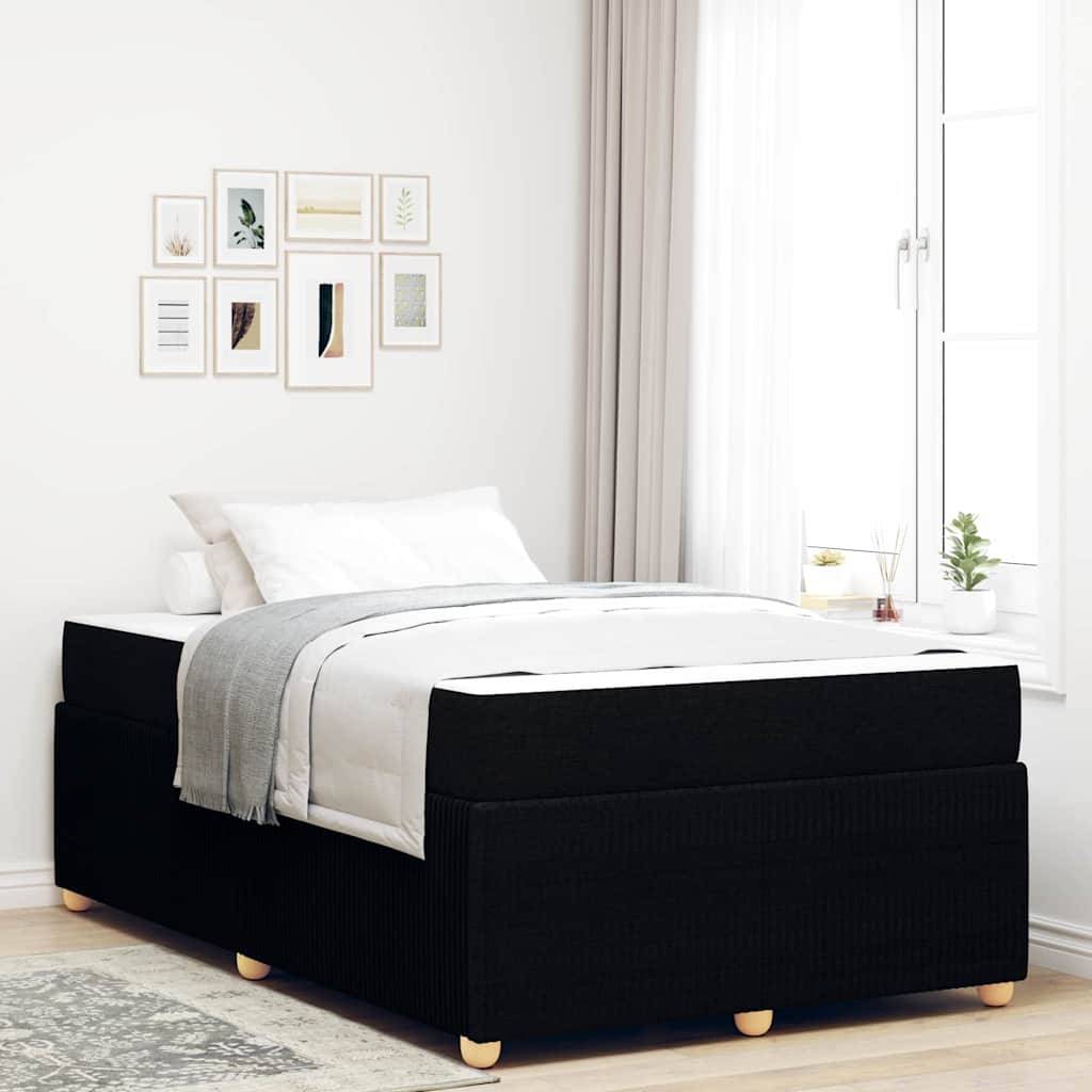 vidaXL Bettrahmen mit Matratze Schwarz 120 x 190 cm Stoff