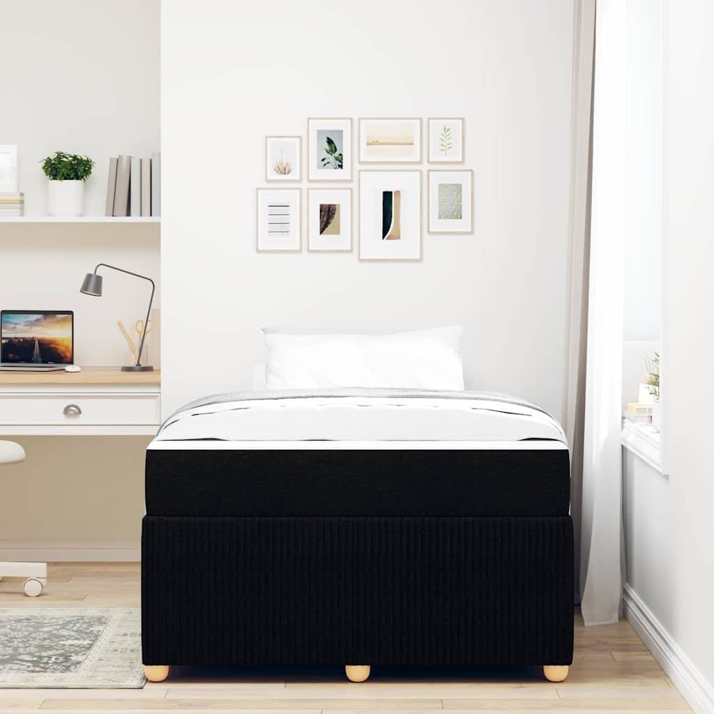 vidaXL Bettrahmen mit Matratze Schwarz 120 x 190 cm Stoff