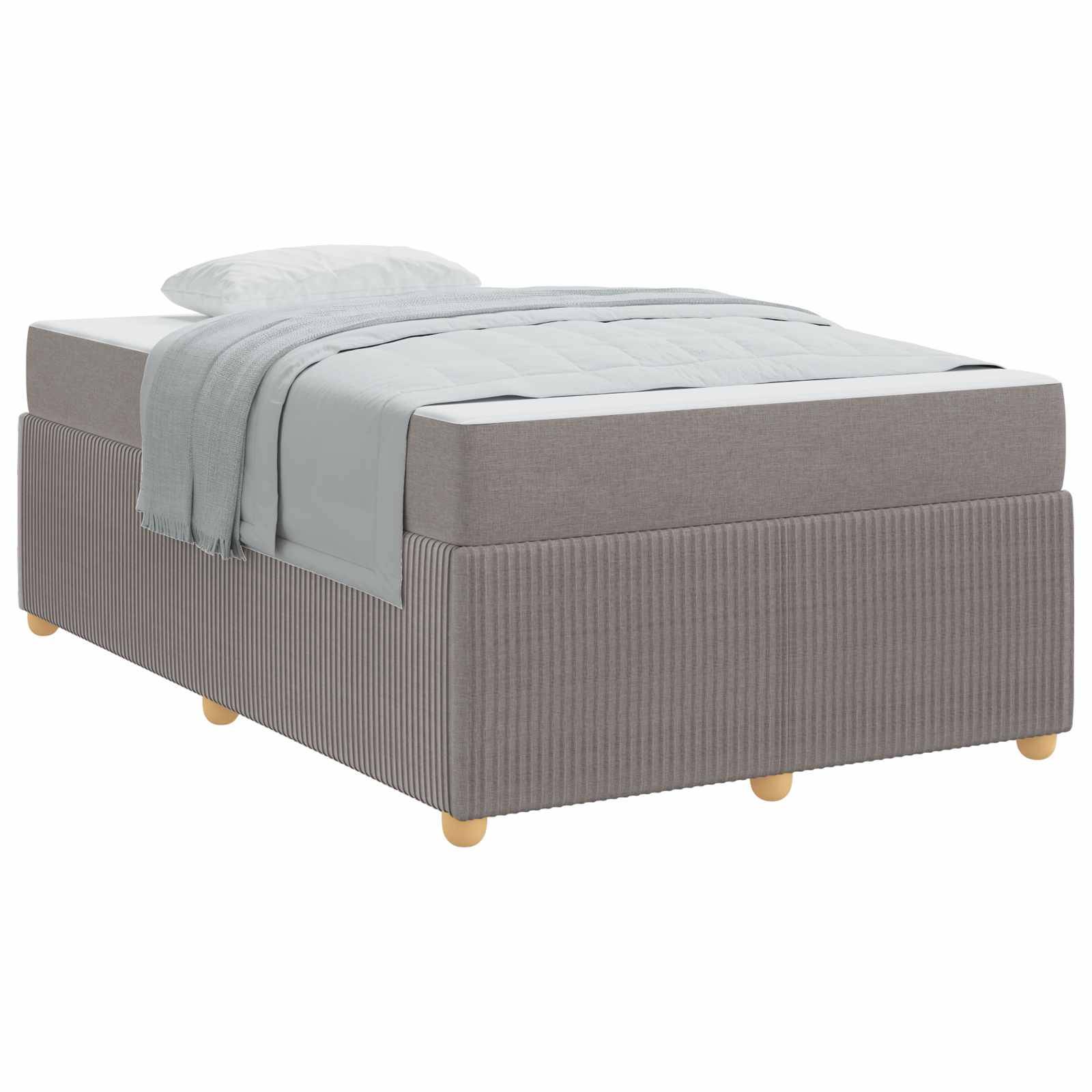 vidaXL Bettrahmen mit Matratze Taupe 120 x 190 cm Stoff