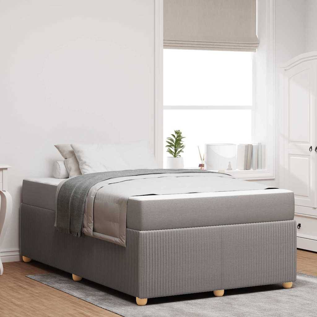 vidaXL Bettrahmen mit Matratze Taupe 120 x 190 cm Stoff