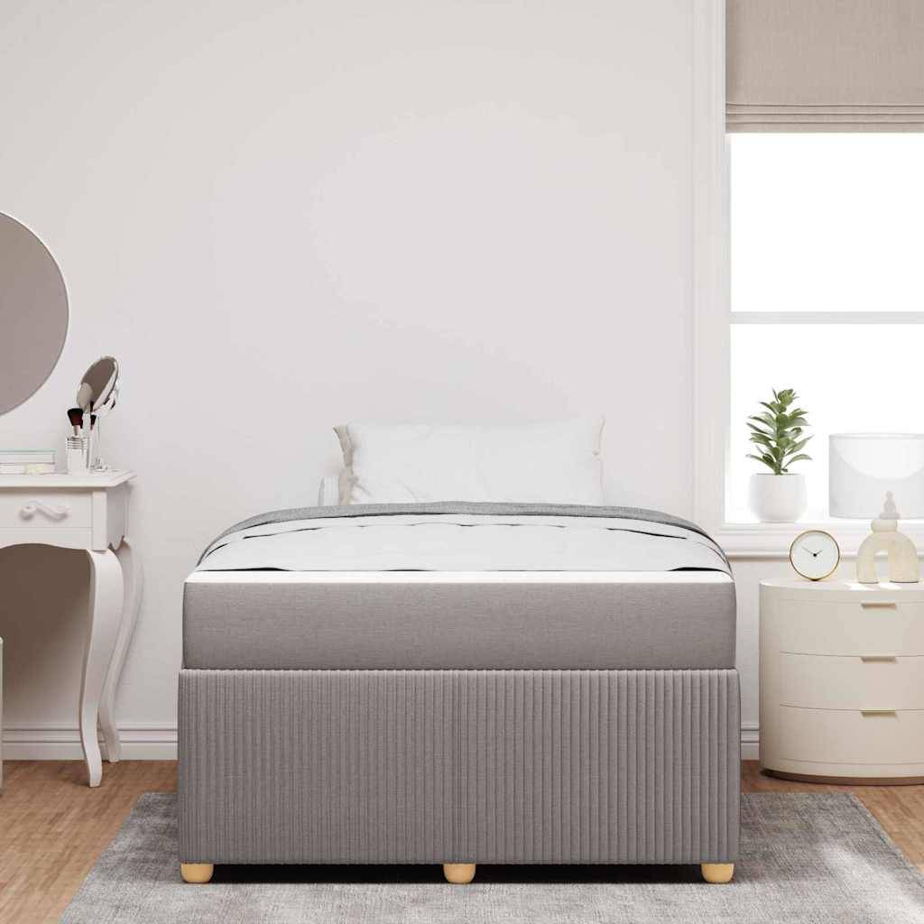 vidaXL Bettrahmen mit Matratze Taupe 120 x 190 cm Stoff