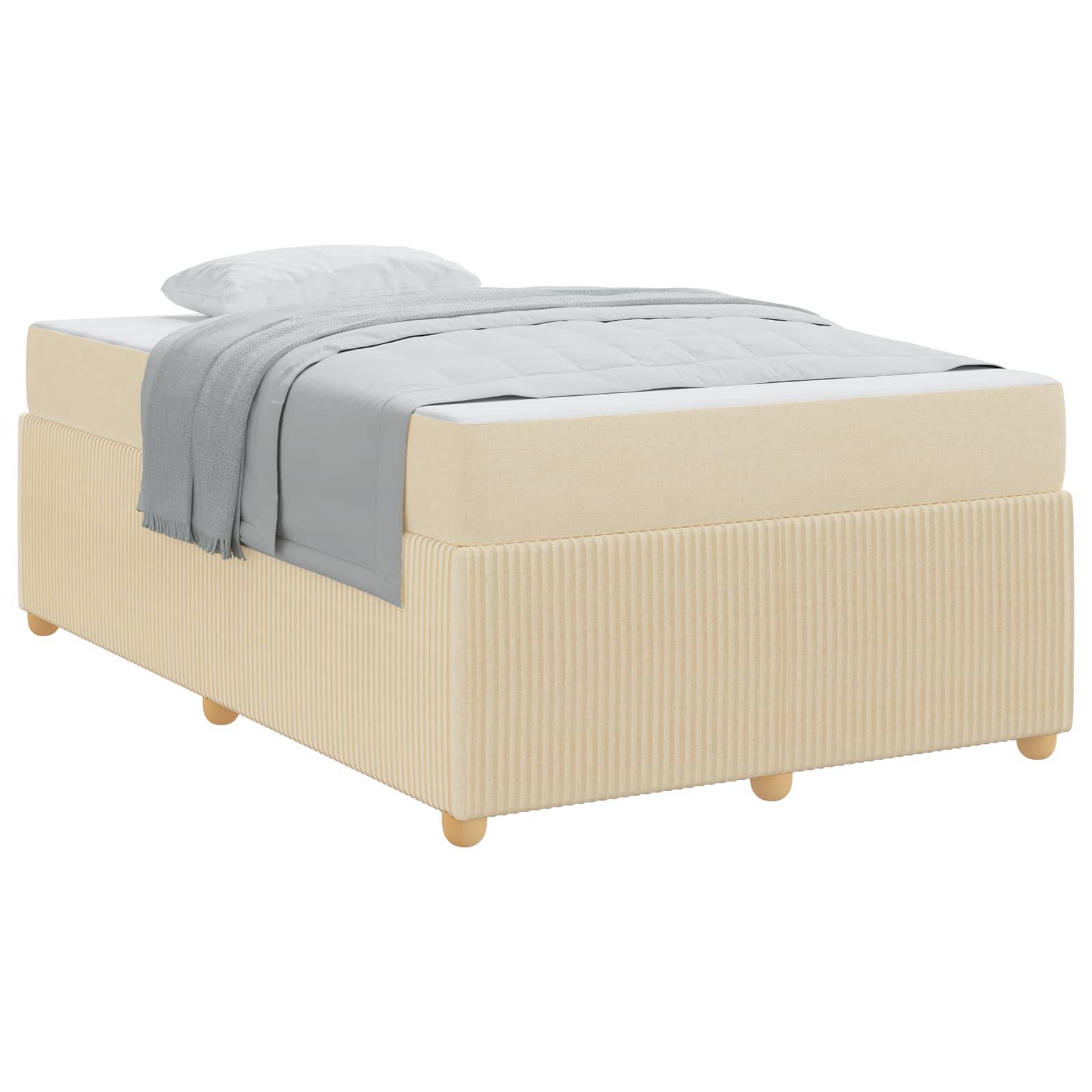 vidaXL Bettrahmen mit Matratze Creme 120 x 190 cm Stoff