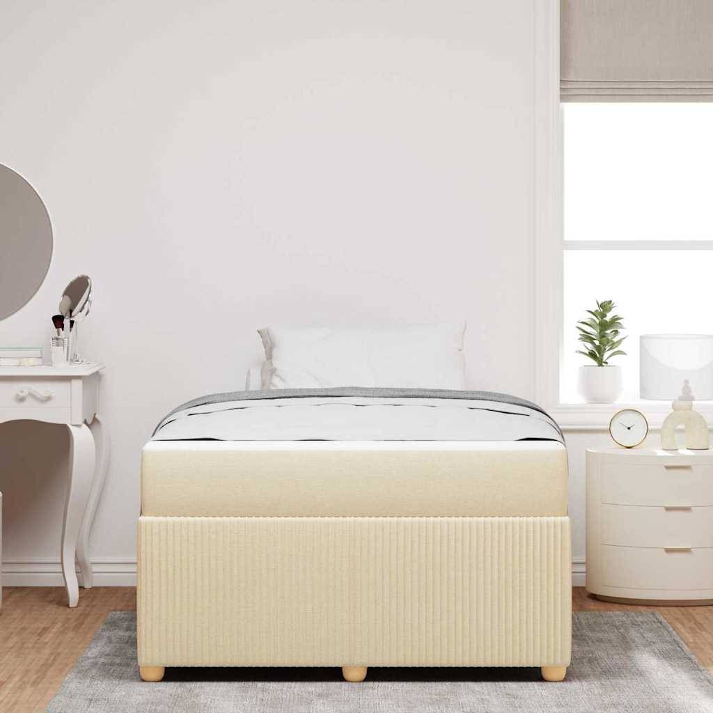 vidaXL Bettrahmen mit Matratze Creme 120 x 190 cm Stoff