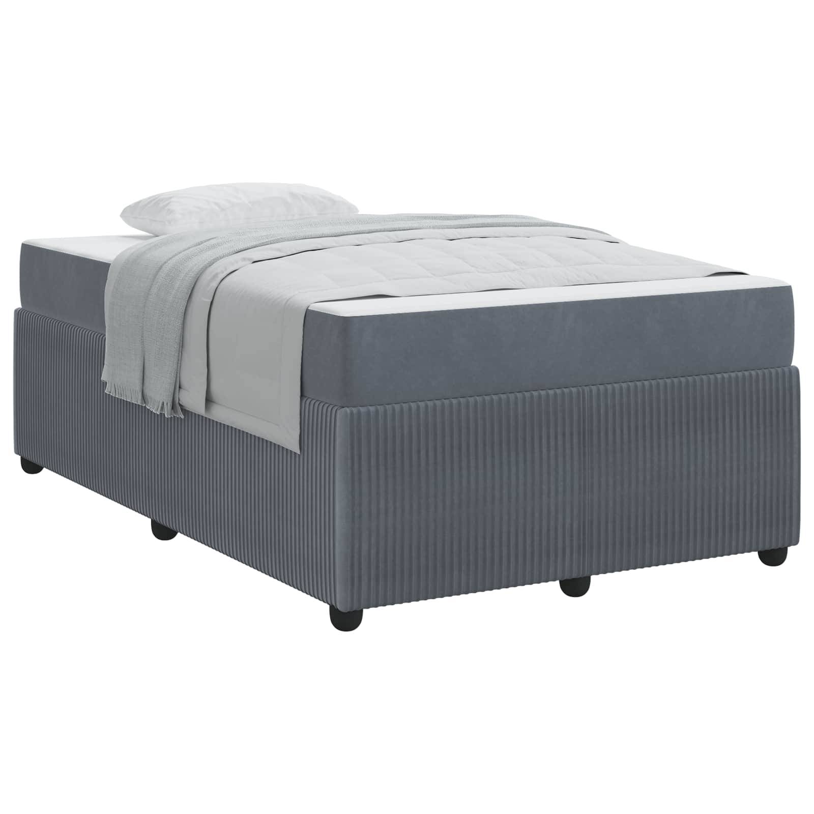 vidaXL Bettrahmen mit Matratze Dunkelgrau 120 x 190 cm Stoff