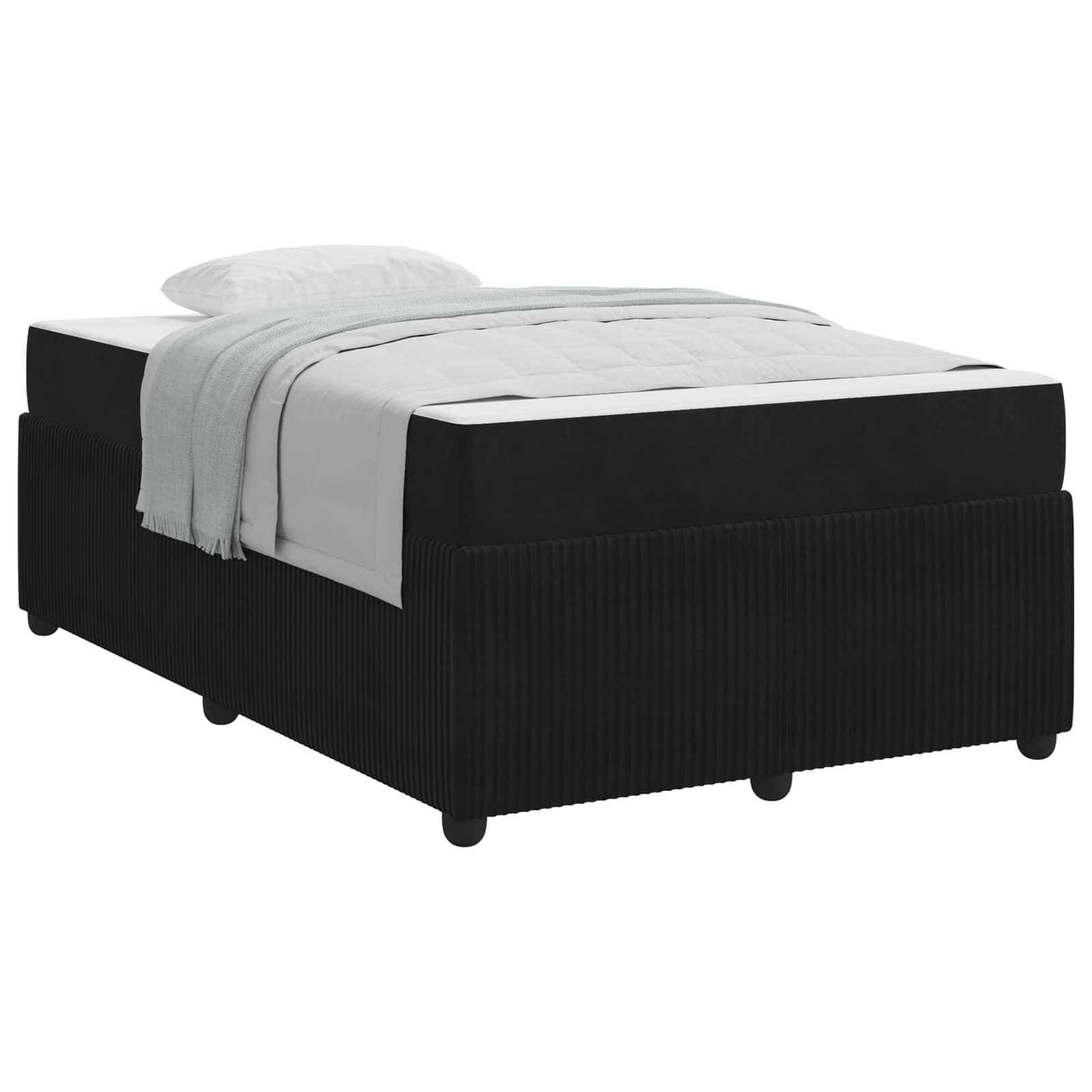 vidaXL Bettrahmen mit Matratze Schwarz 120 x 190 cm Stoff