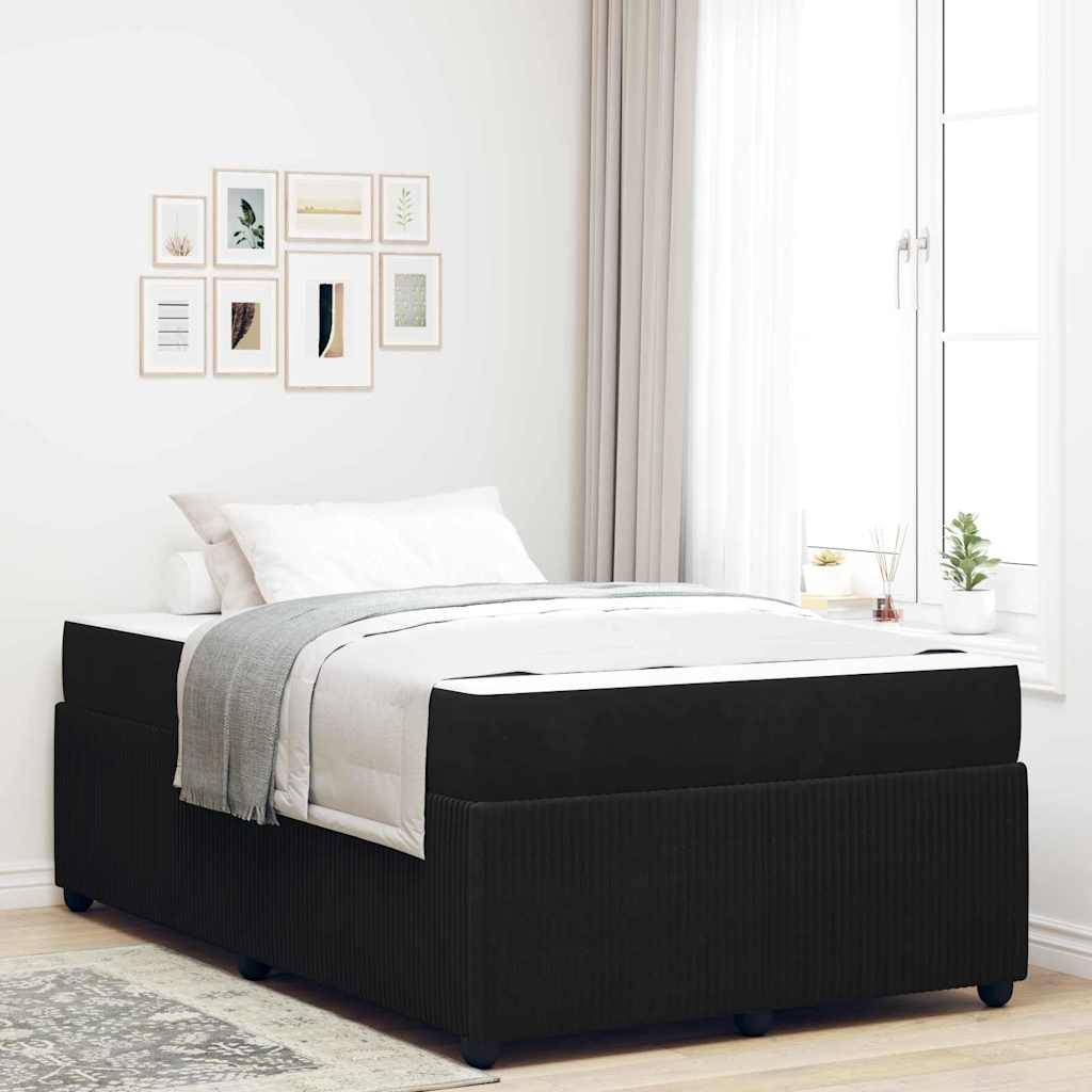 vidaXL Bettrahmen mit Matratze Schwarz 120 x 190 cm Stoff
