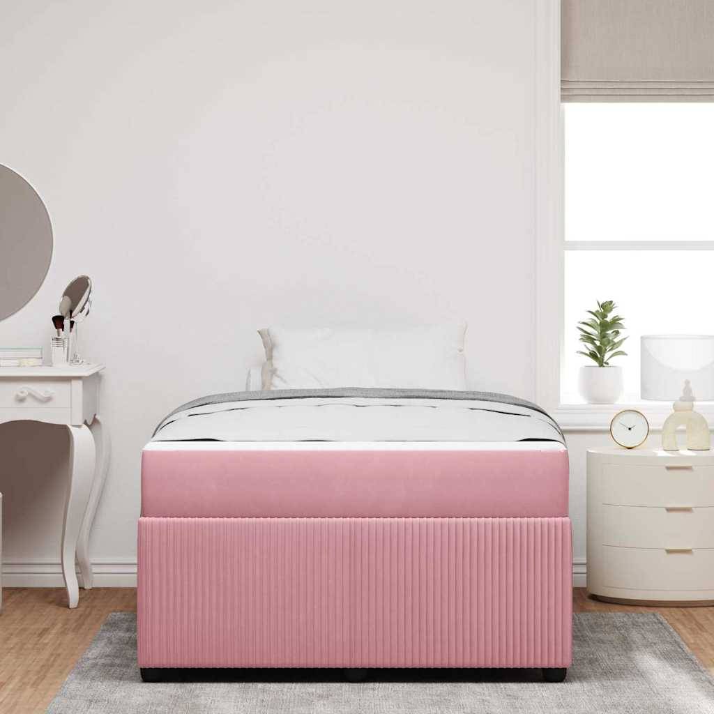 vidaXL Bettrahmen mit Matratze Rosa 120 x 190 cm Stoff