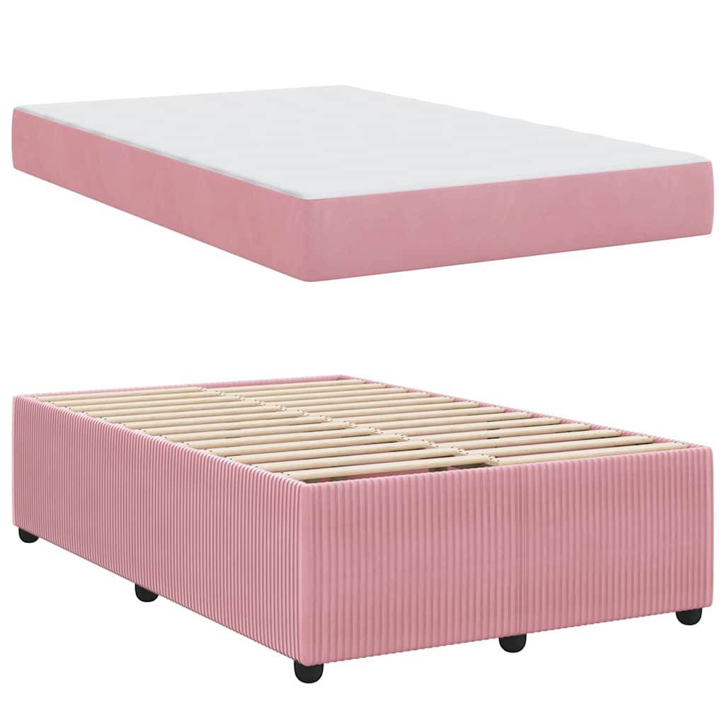 vidaXL Bettrahmen mit Matratze Rosa 120 x 190 cm Stoff