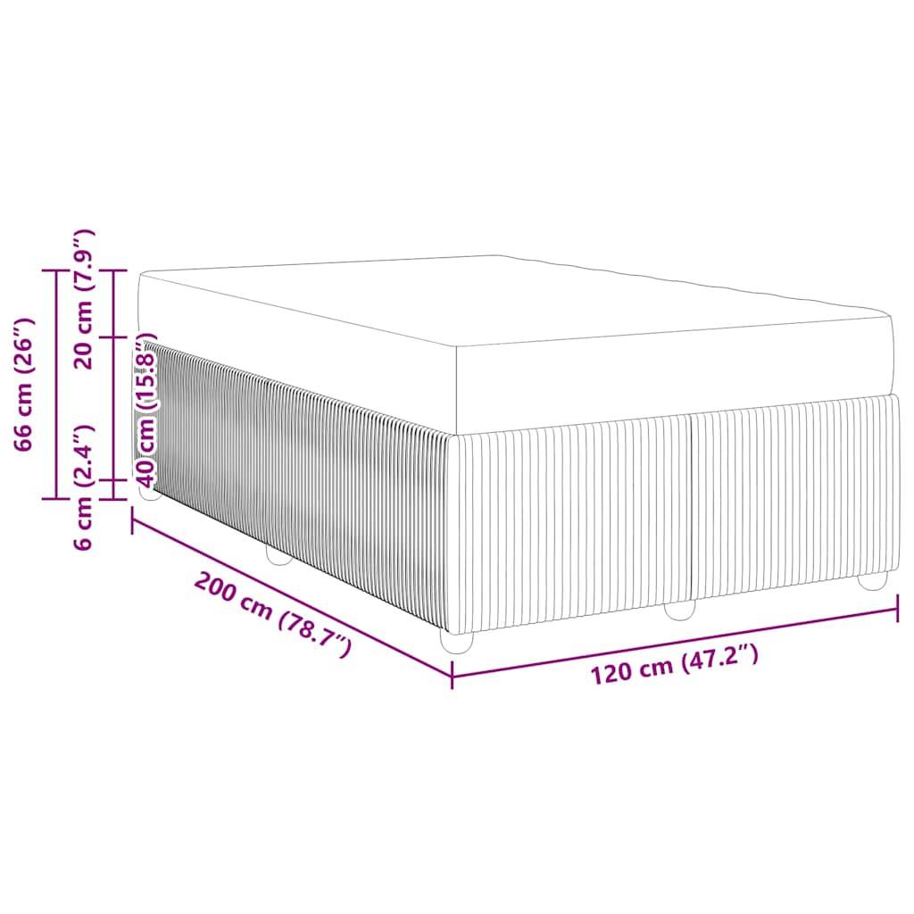vidaXL Bettgestell mit Matratze mit Matratze Schwarz 120 x 200 cm Samt