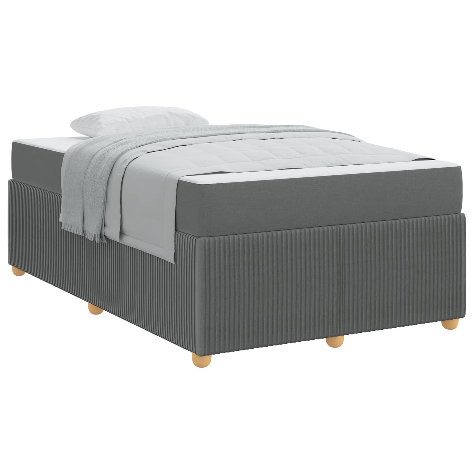 vidaXL Bettrahmen mit Matratze Dunkelgrau 120 x 190 cm Stoff