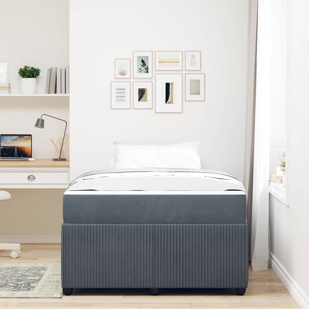 vidaXL Bettrahmen mit Matratze Dunkelgrau 120 x 200 cm Stoff