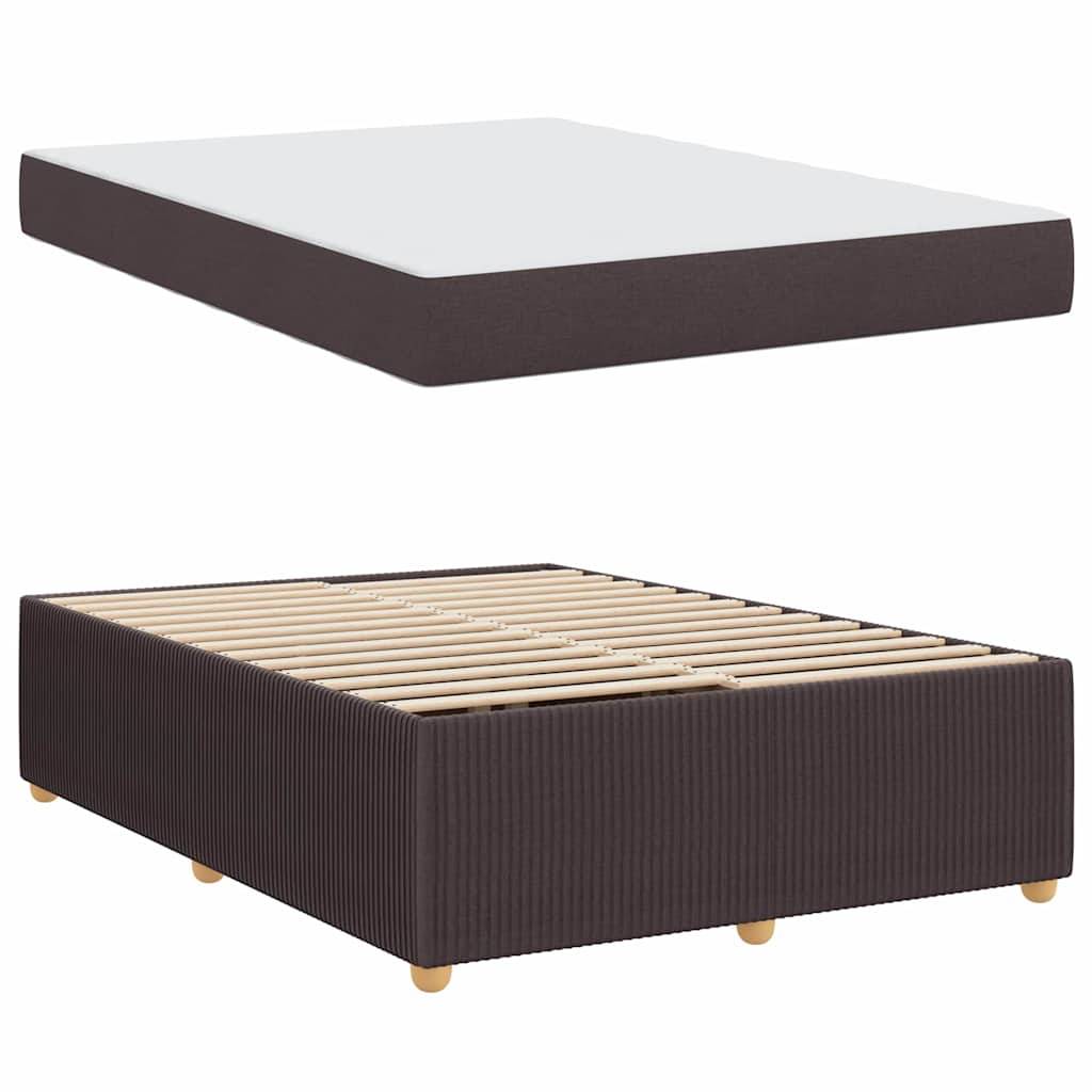 vidaXL Bettrahmen mit Matratze Dunkelbraun 140 x 200 cm Stoff