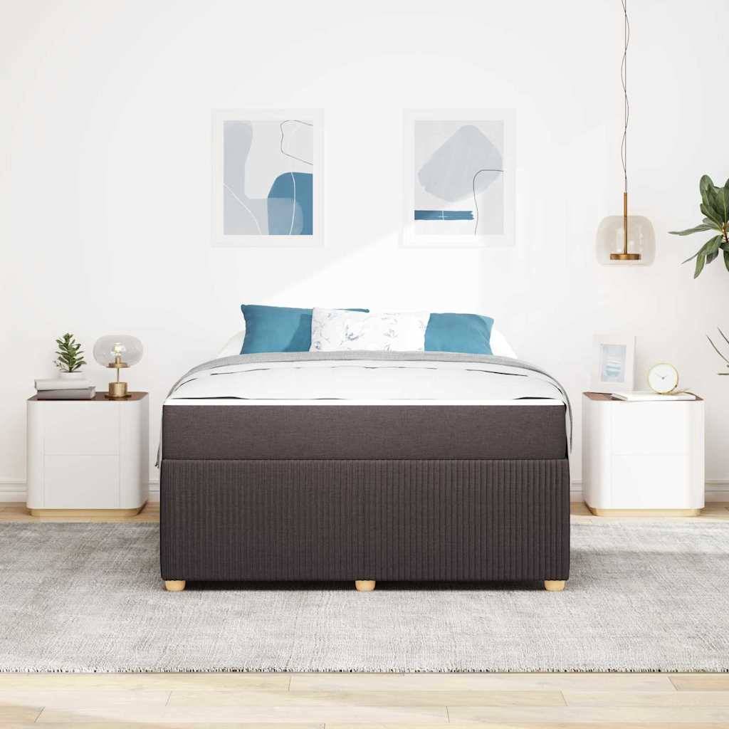 vidaXL Bettrahmen mit Matratze Dunkelbraun 140 x 200 cm Stoff