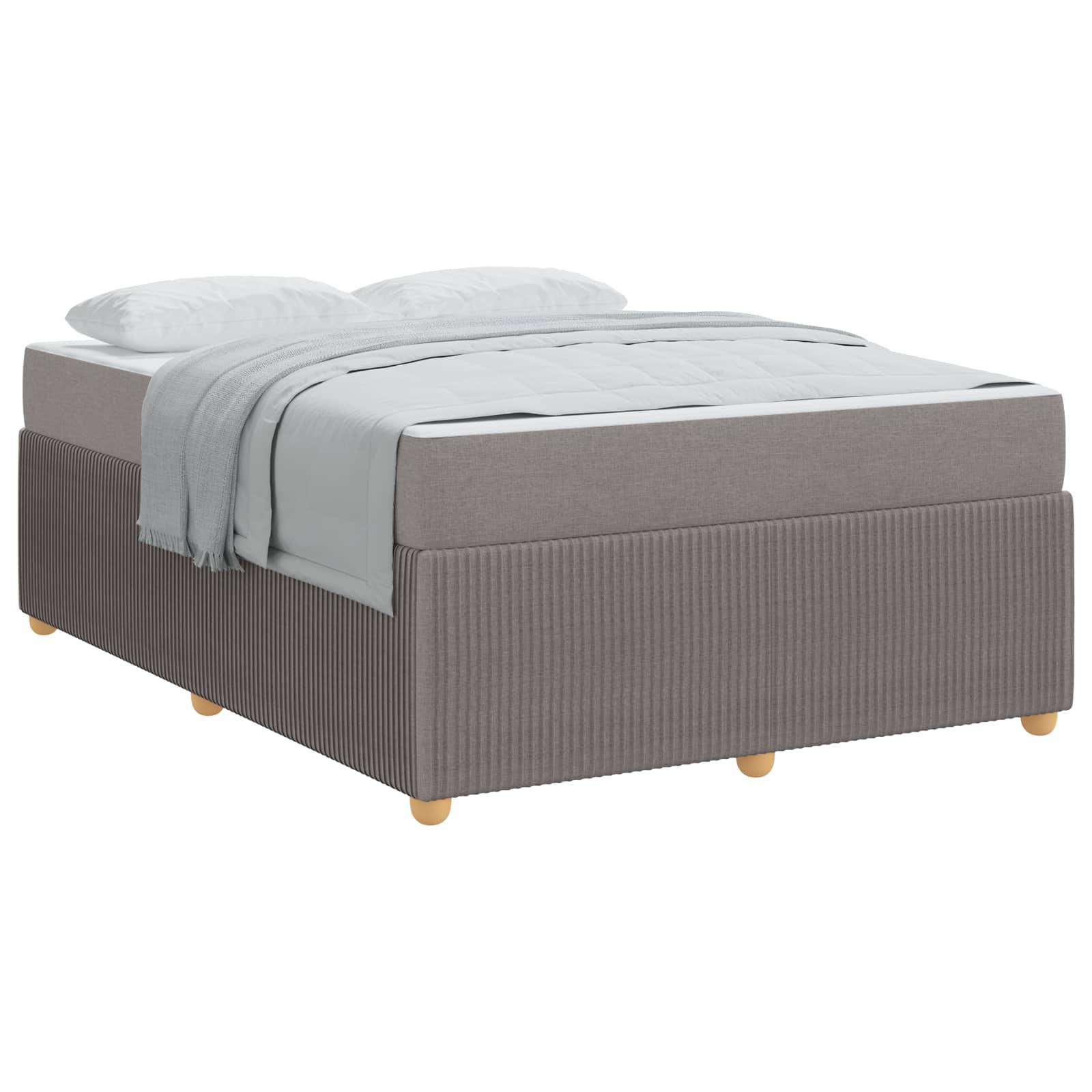 vidaXL Bettrahmen mit Matratze Taupe 160 x 200 cm Stoff