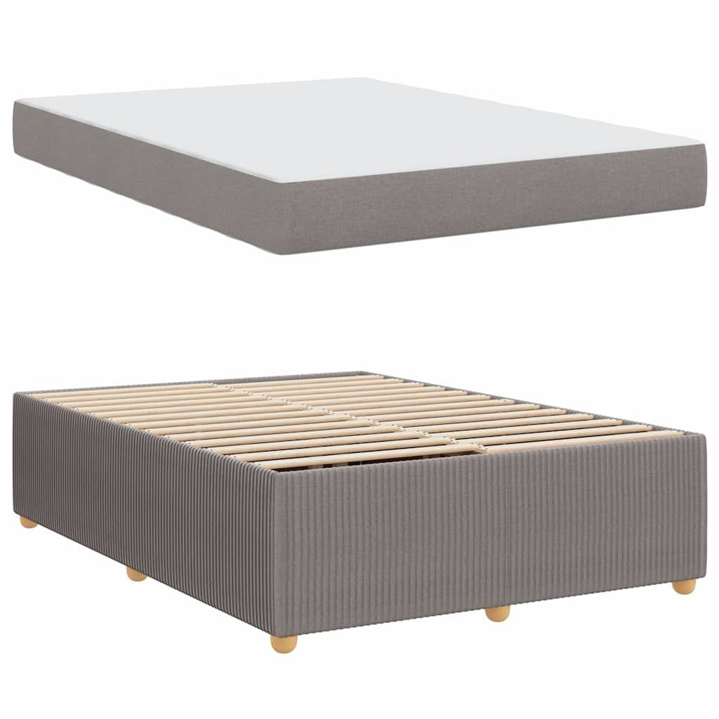 vidaXL Bettrahmen mit Matratze Taupe 140 x 200 cm Stoff