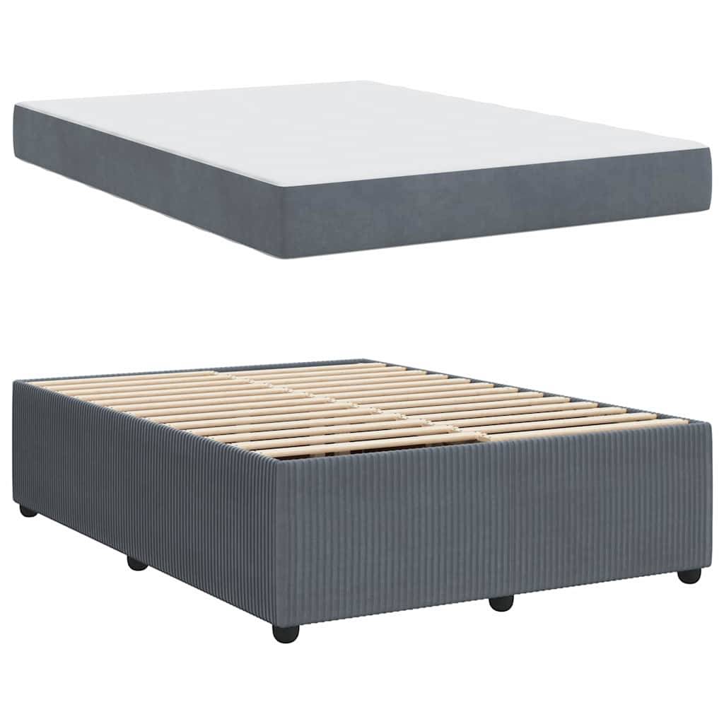 vidaXL Bettrahmen mit Matratze Dunkelgrau 160 x 200 cm Stoff