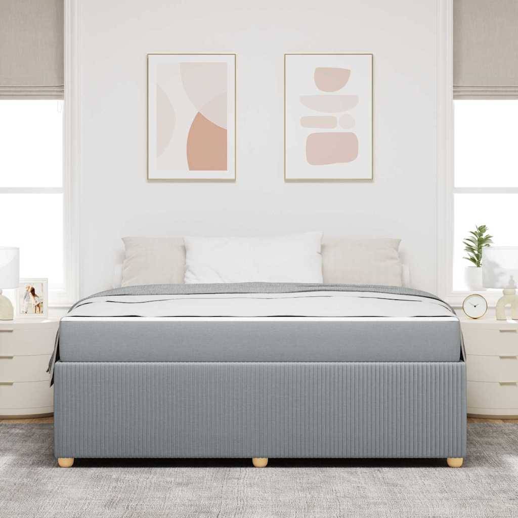 vidaXL Bettrahmen mit Matratze Hellgrau 180 x 200 cm Stoff