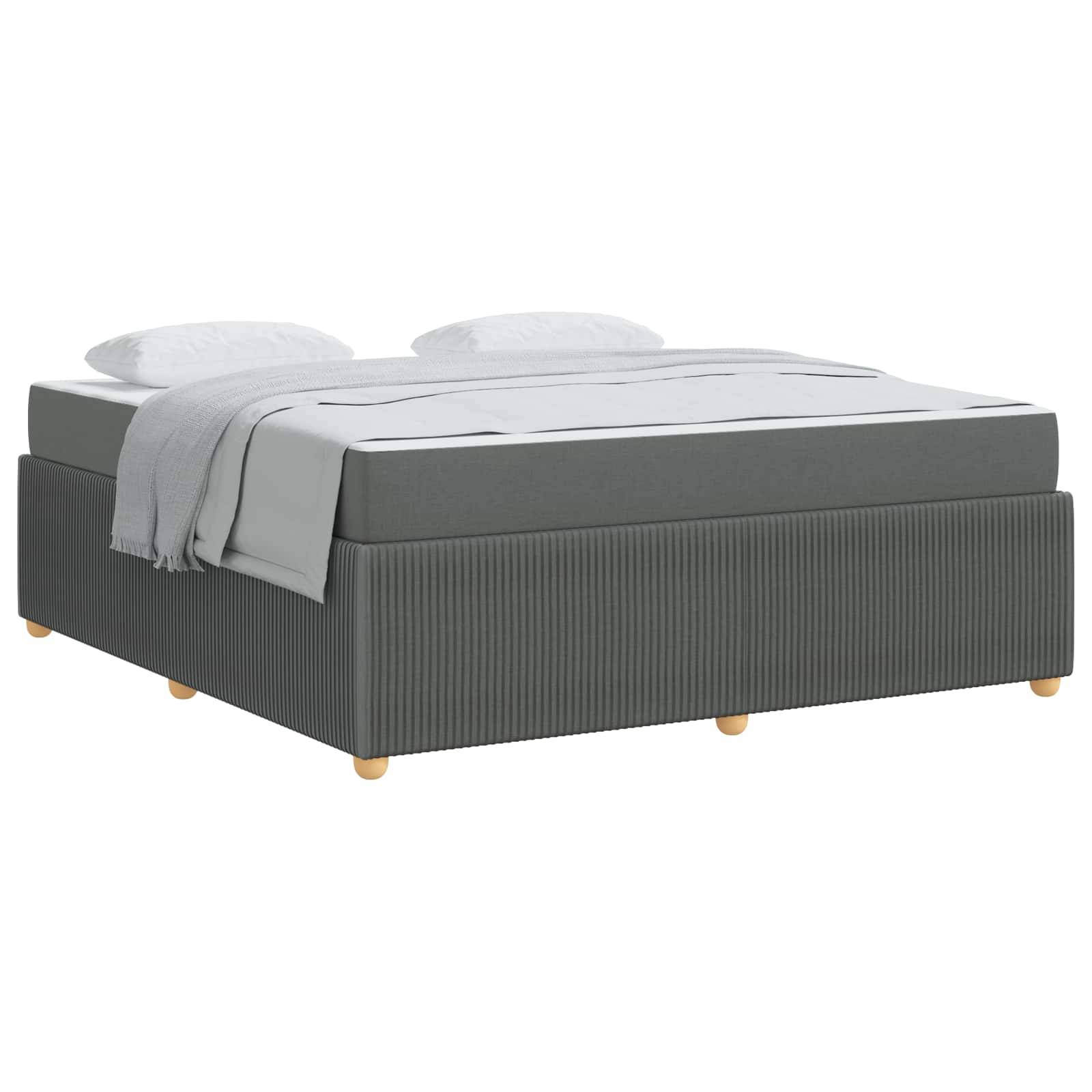 vidaXL Bettrahmen mit Matratze Dunkelgrau 180 x 200 cm Stoff