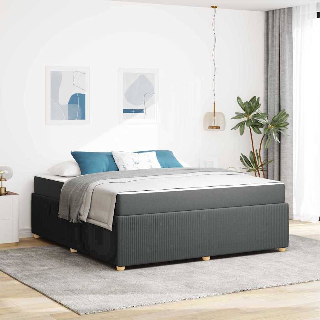 vidaXL Bettrahmen mit Matratze Dunkelgrau 180 x 200 cm Stoff