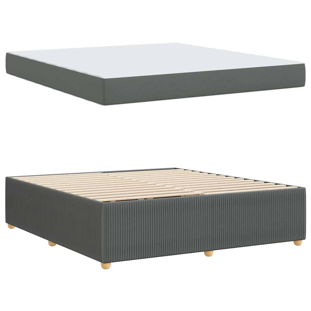 vidaXL Bettrahmen mit Matratze Dunkelgrau 180 x 200 cm Stoff