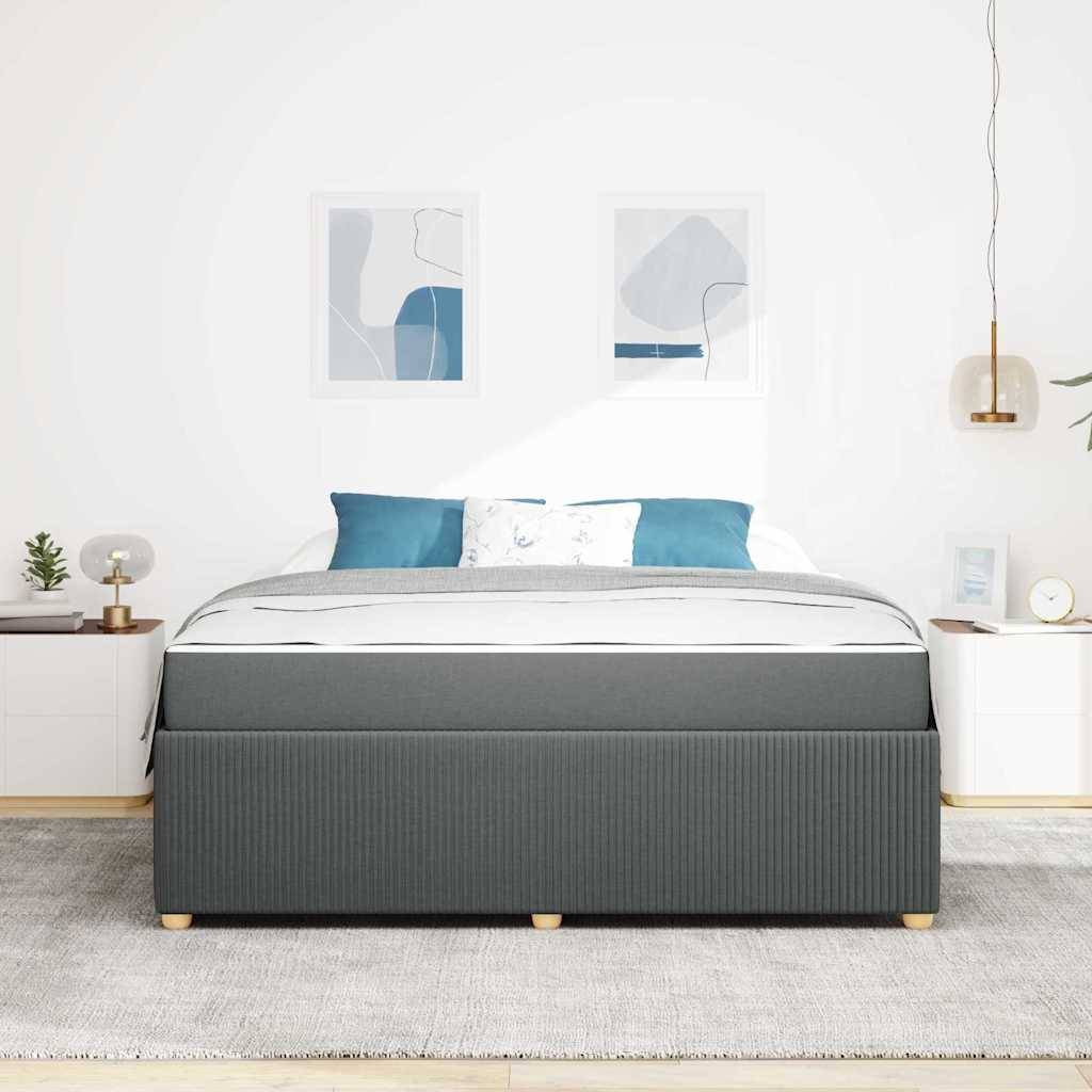 vidaXL Bettrahmen mit Matratze Dunkelgrau 180 x 200 cm Stoff