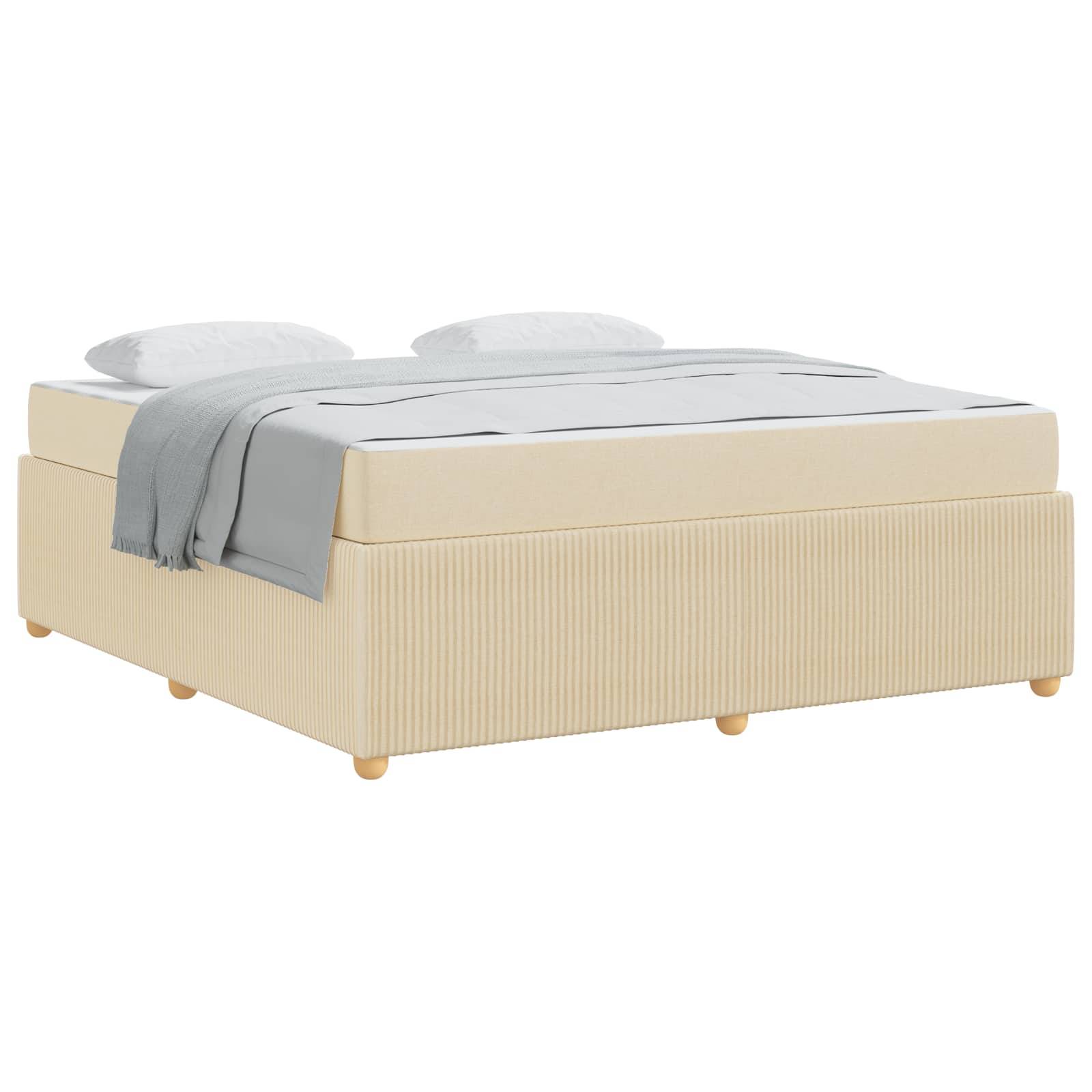 vidaXL Bettrahmen mit Matratze Creme 180 x 200 cm Stoff
