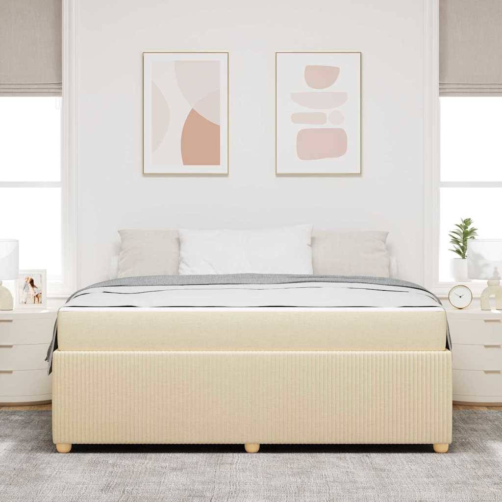 vidaXL Bettrahmen mit Matratze Creme 180 x 200 cm Stoff