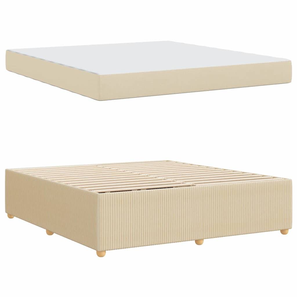 vidaXL Bettrahmen mit Matratze Creme 180 x 200 cm Stoff