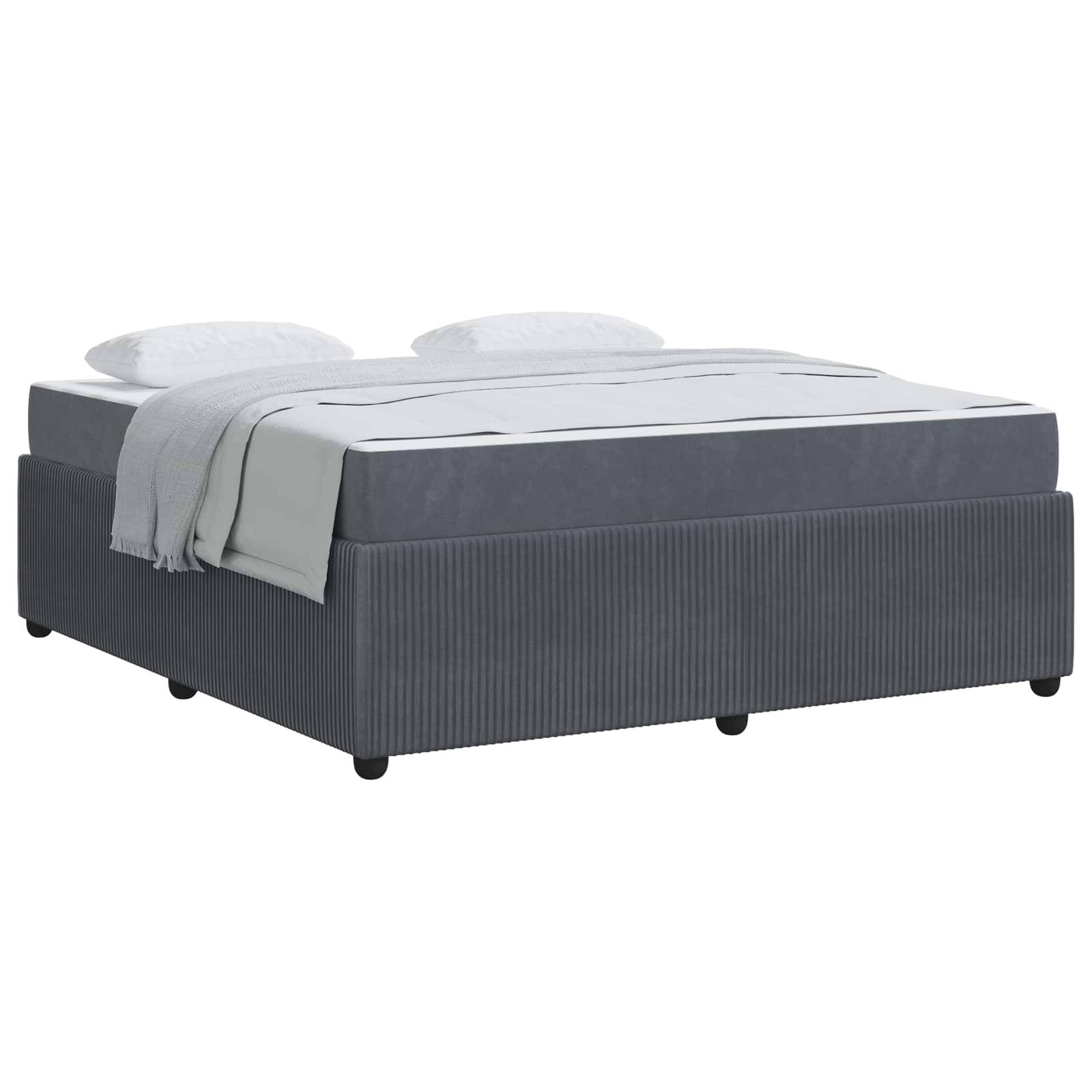 vidaXL Bettrahmen mit Matratze Dunkelgrau 180 x 200 cm Stoff