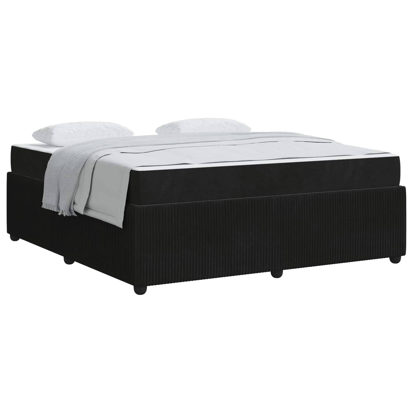 vidaXL Bettrahmen mit Matratze Schwarz 180 x 200 cm Stoff