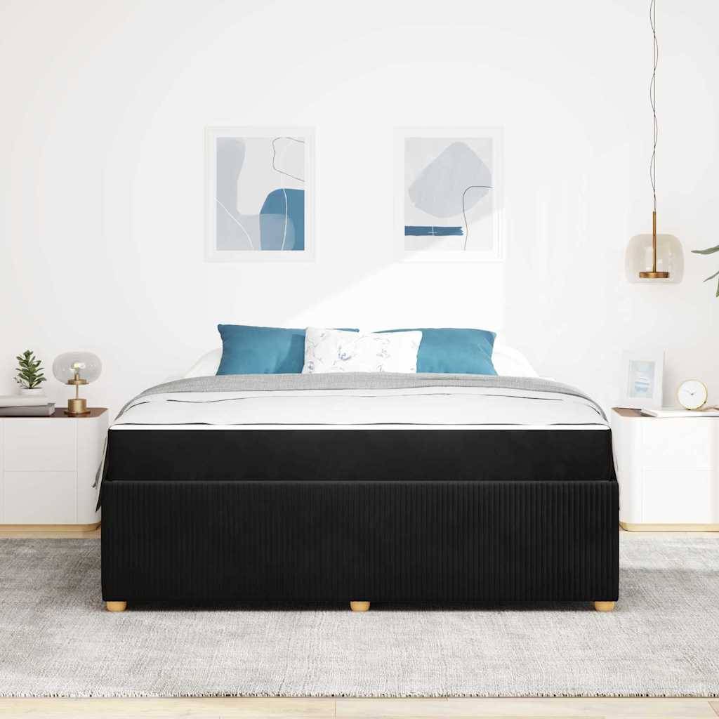 vidaXL Bettrahmen mit Matratze Schwarz 180 x 200 cm Stoff
