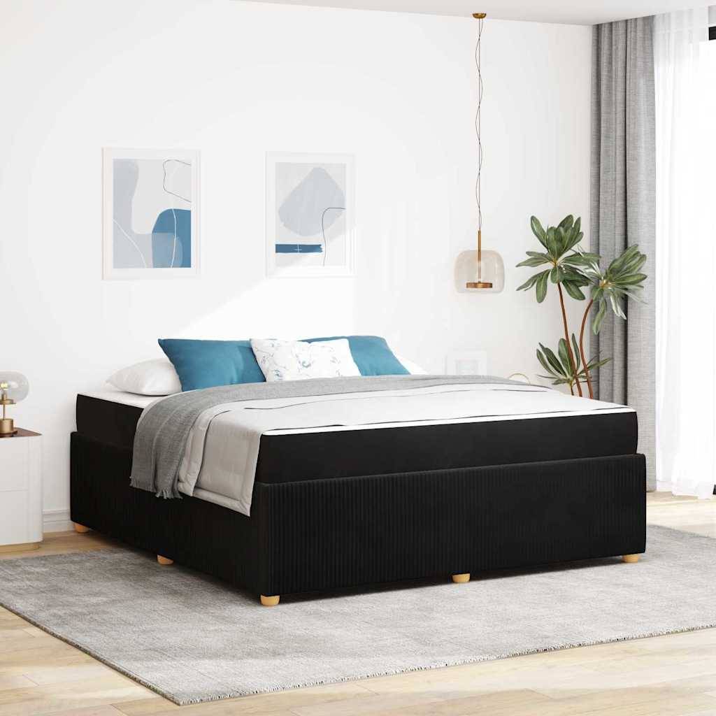 vidaXL Bettrahmen mit Matratze Schwarz 180 x 200 cm Stoff