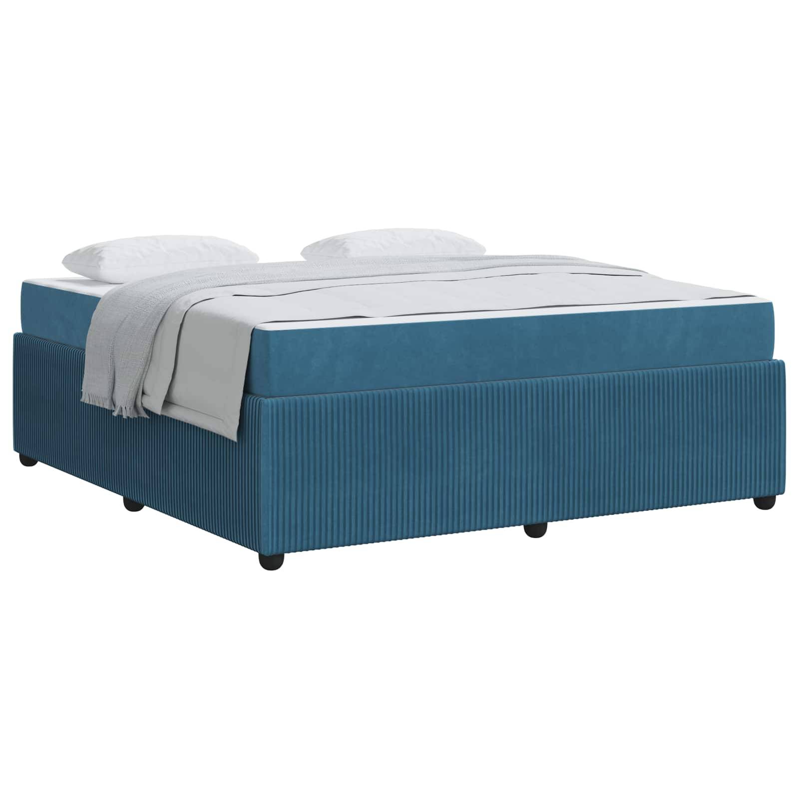 vidaXL Bettrahmen mit Matratze Blau 180 x 200 cm Stoff