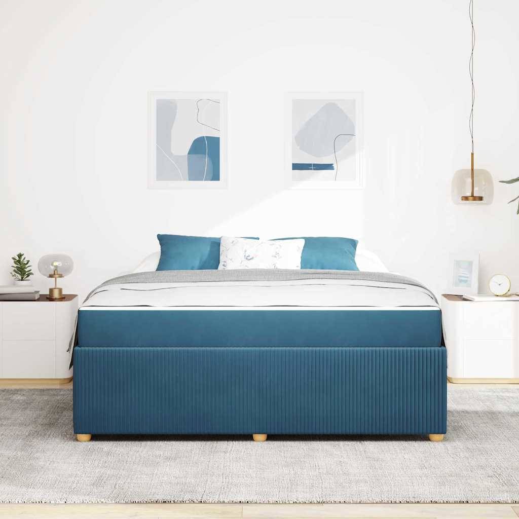 vidaXL Bettrahmen mit Matratze Blau 180 x 200 cm Stoff