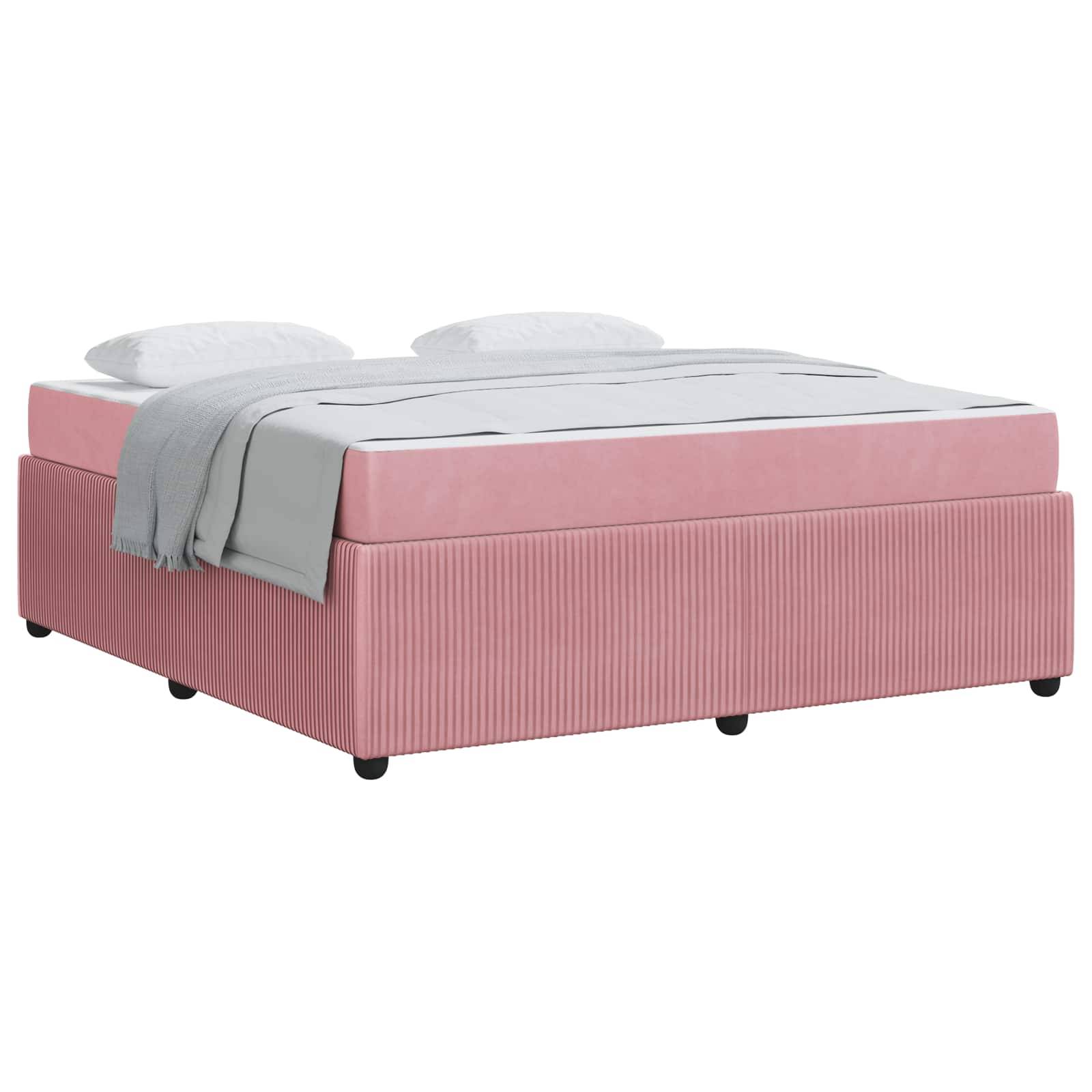 vidaXL Bettrahmen mit Matratze Rosa 180 x 200 cm Stoff