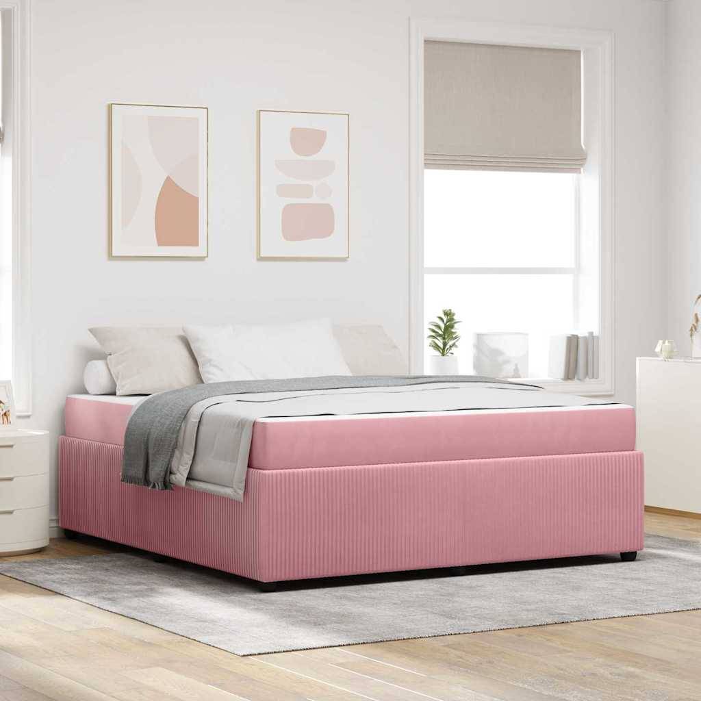 vidaXL Bettrahmen mit Matratze Rosa 180 x 200 cm Stoff
