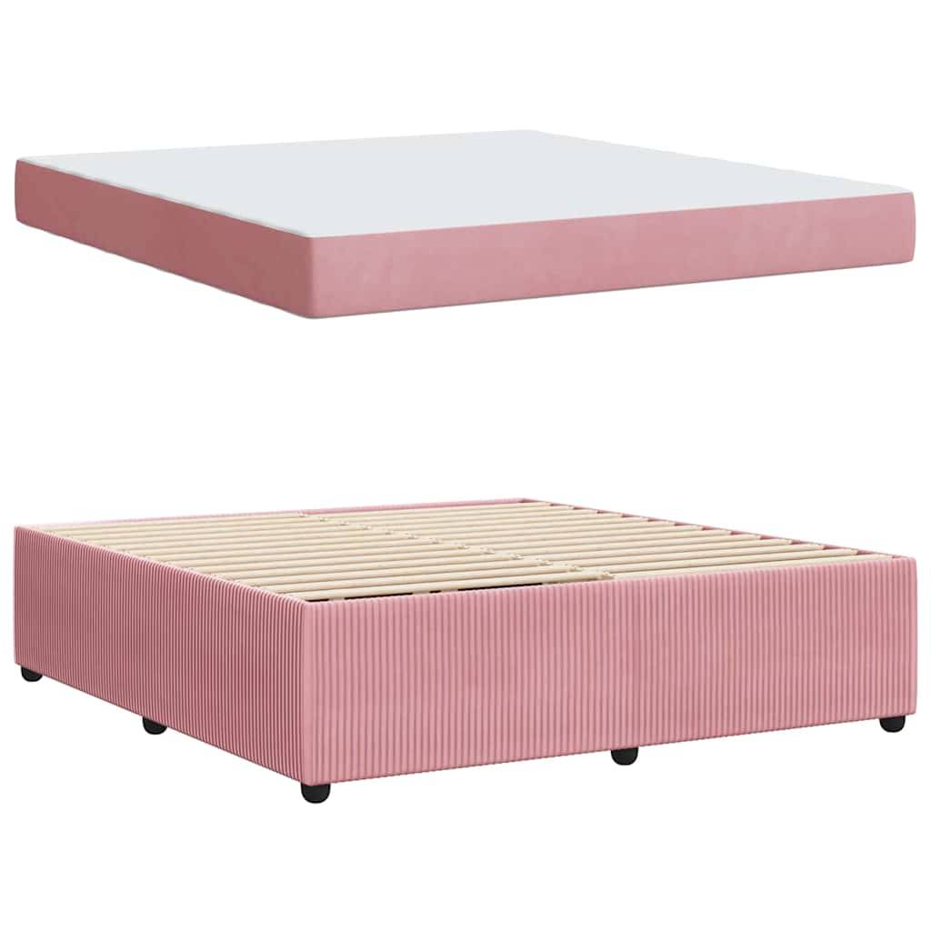 vidaXL Bettrahmen mit Matratze Rosa 180 x 200 cm Stoff
