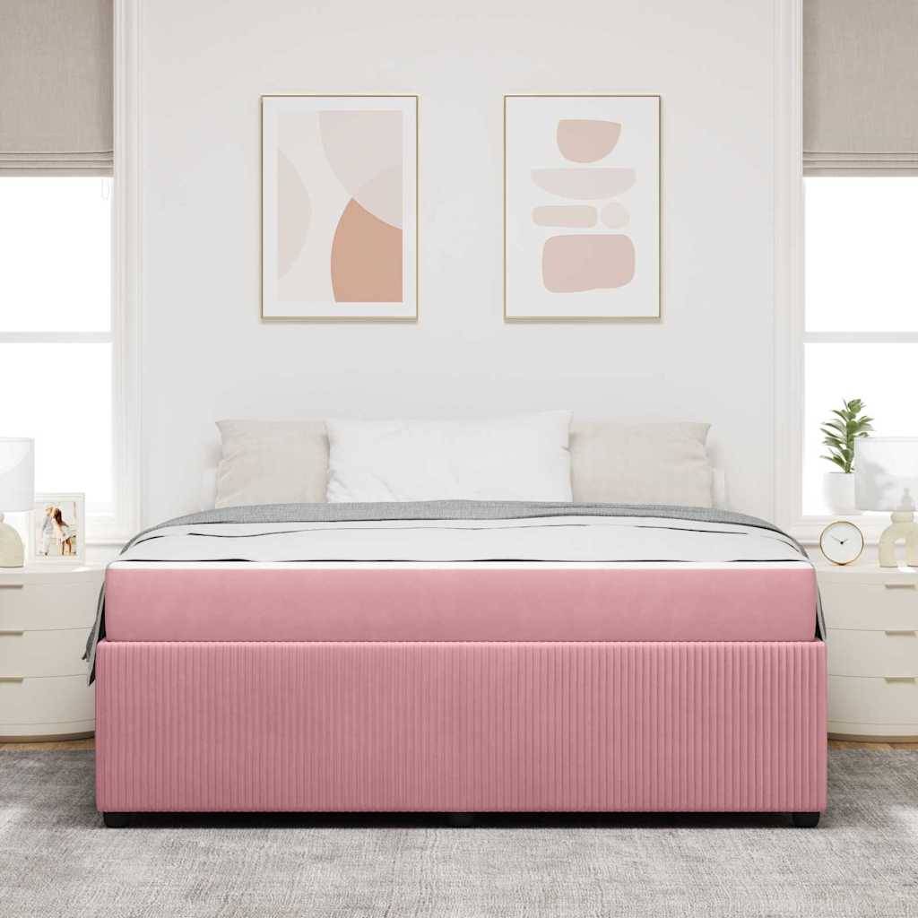 vidaXL Bettrahmen mit Matratze Rosa 180 x 200 cm Stoff