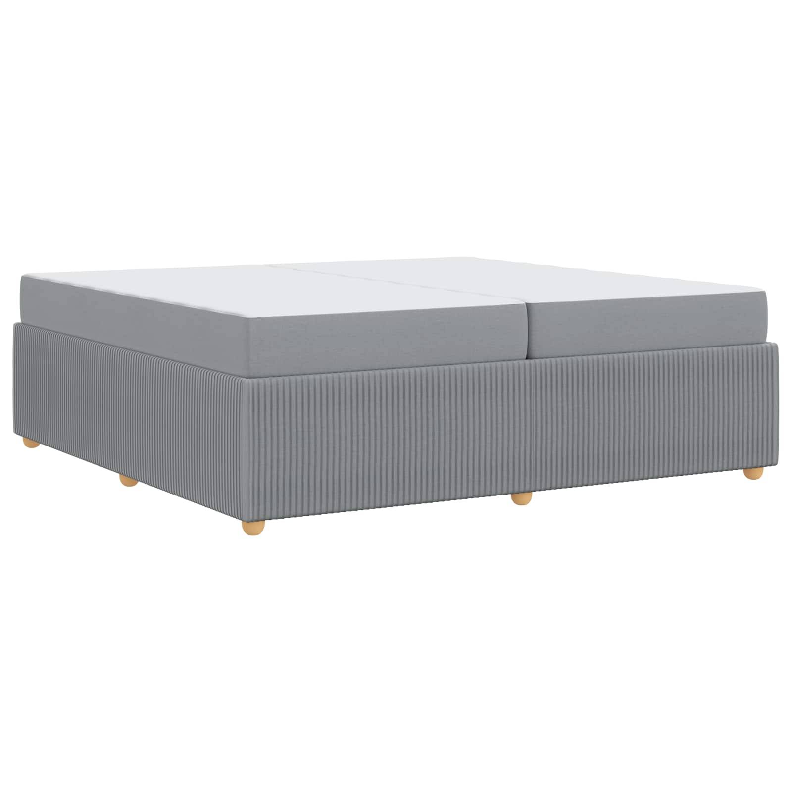 vidaXL Bettrahmen mit Matratze Hellgrau 200 x 200 cm Stoff