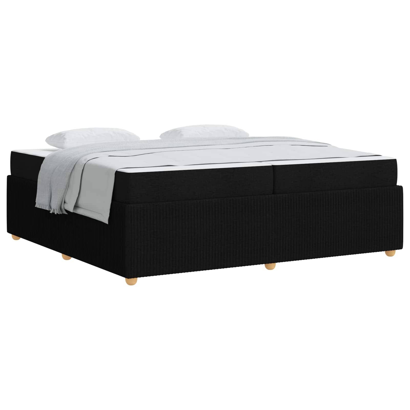 vidaXL Bettrahmen mit Matratze Schwarz 200 x 200 cm Stoff