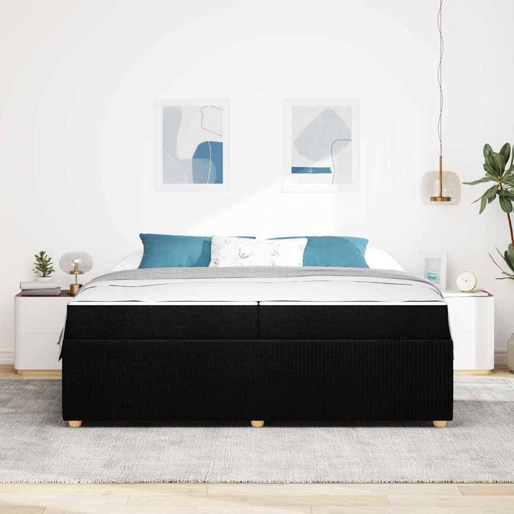 vidaXL Bettrahmen mit Matratze Schwarz 200 x 200 cm Stoff