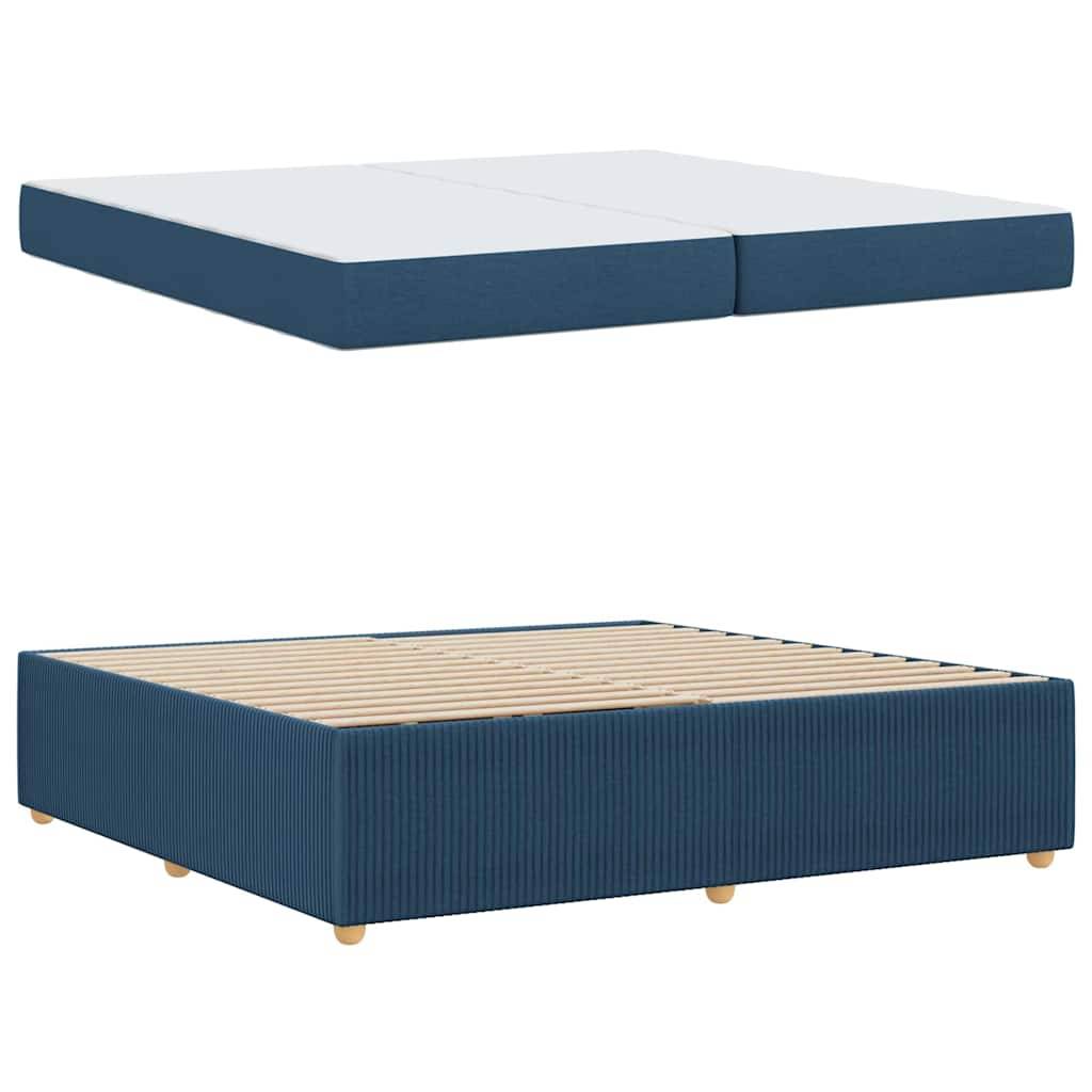 vidaXL Bettrahmen mit Matratze Blau 200 x 200 cm Stoff