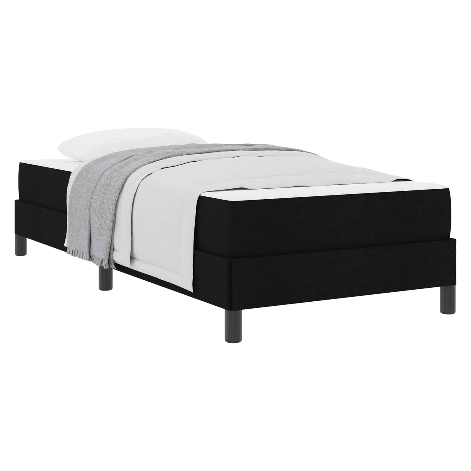 vidaXL Boxspringbett mit Matratze Schwarz 80 x 200 cm Stoff