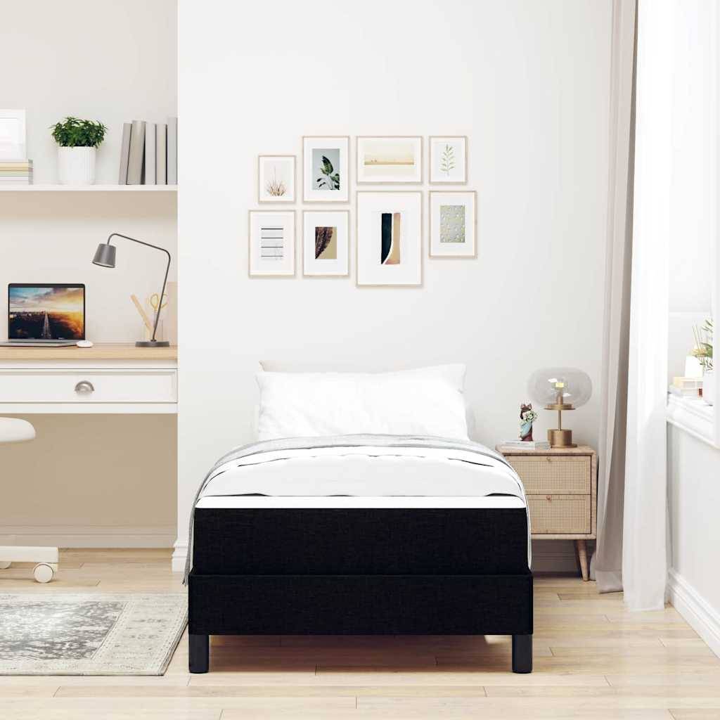 vidaXL Boxspringbett mit Matratze Schwarz 80 x 200 cm Stoff