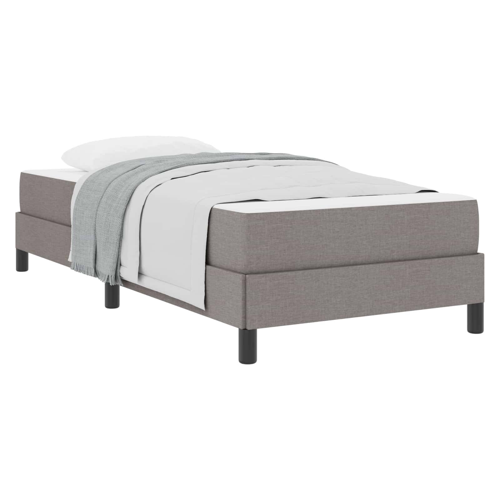 vidaXL Boxspringbett mit Matratze Taupe 90 x 190 cm Stoff