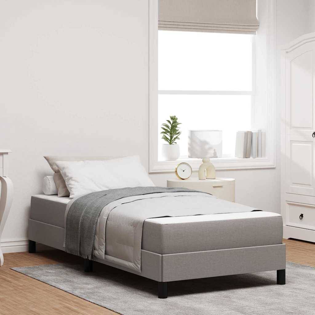 vidaXL Boxspringbett mit Matratze Taupe 90 x 190 cm Stoff