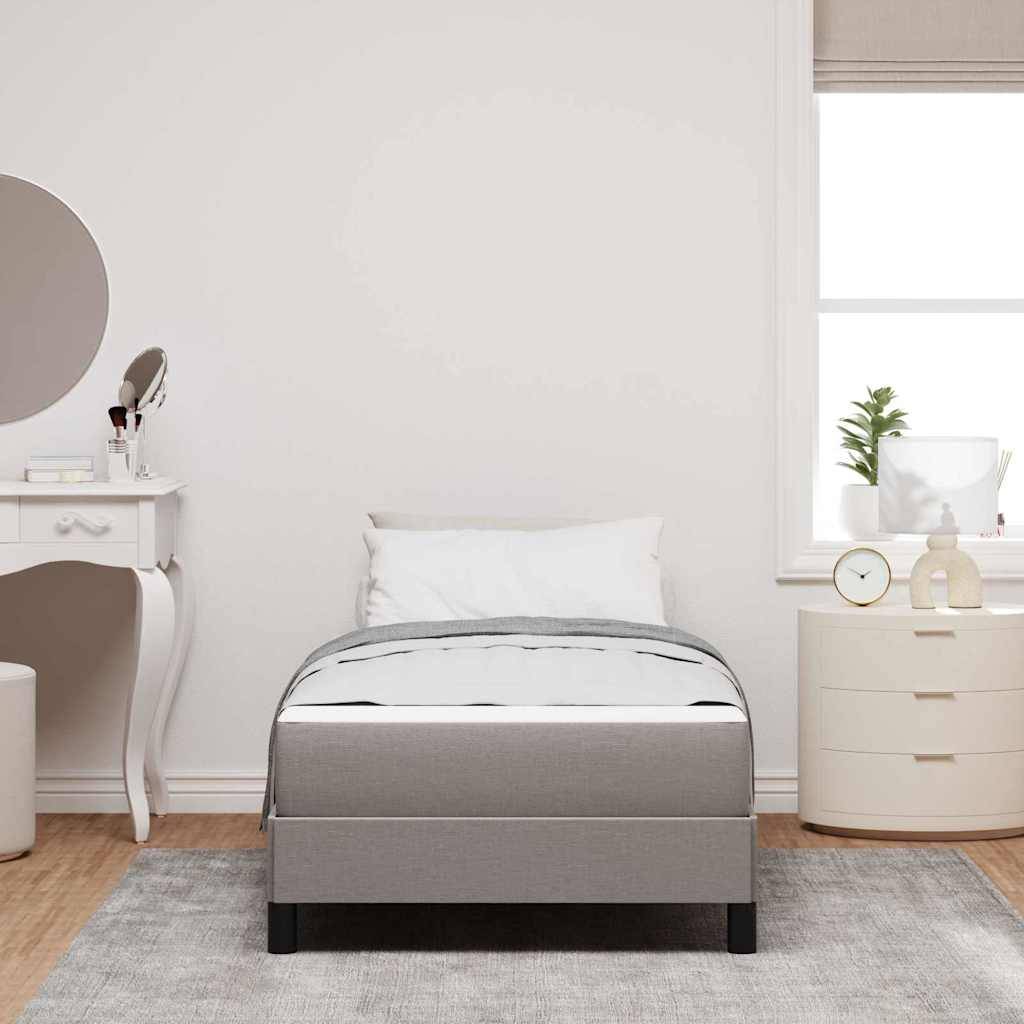 vidaXL Boxspringbett mit Matratze Taupe 90 x 200 cm Stoff