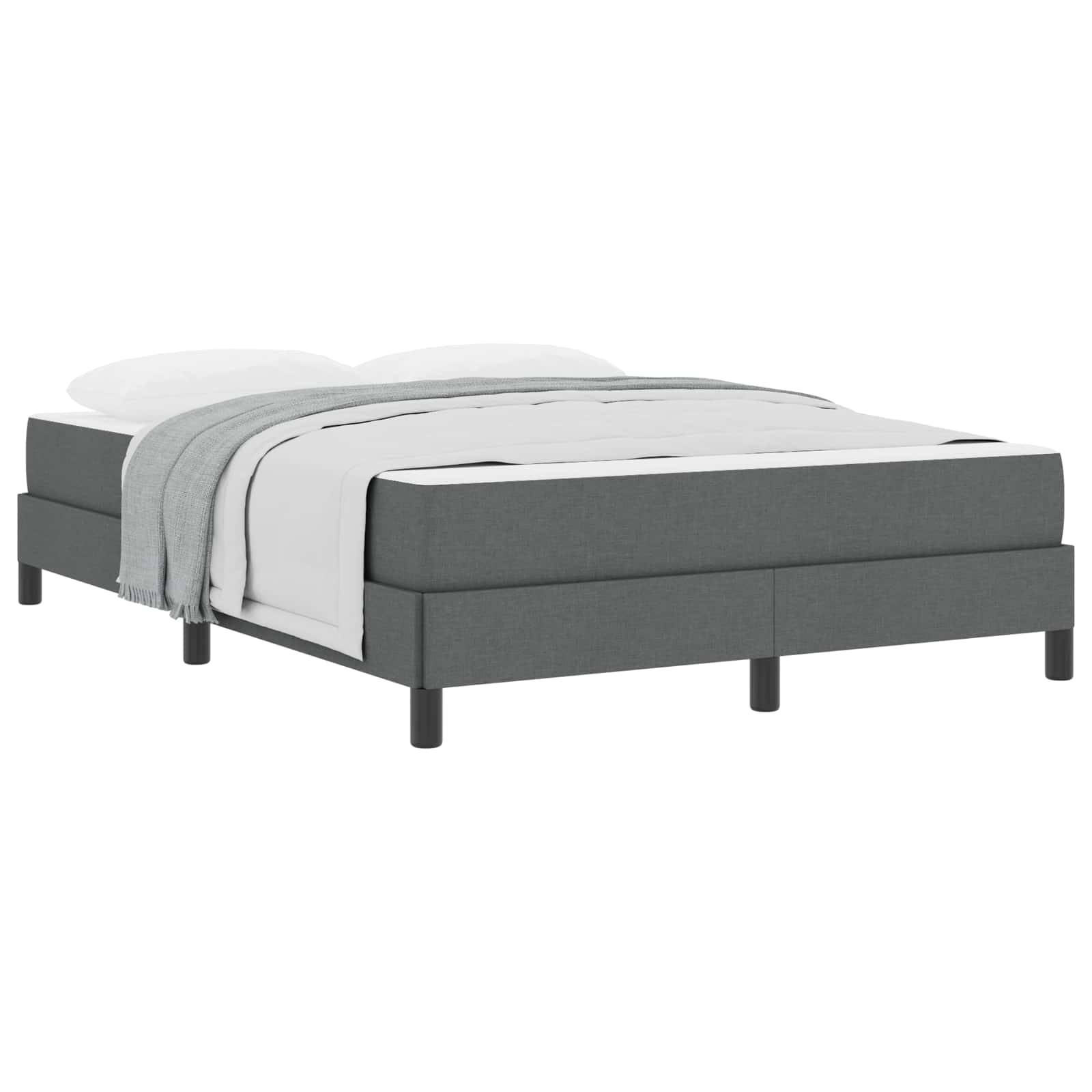 vidaXL Boxspringbett mit Matratze Dunkelgrau 140 x 190 cm Stoff