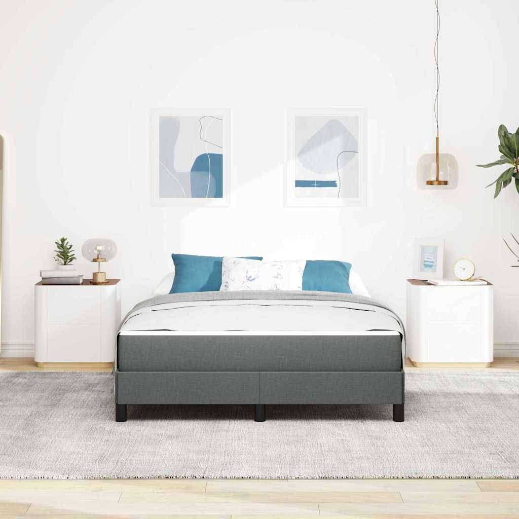 vidaXL Boxspringbett mit Matratze Dunkelgrau 140 x 190 cm Stoff